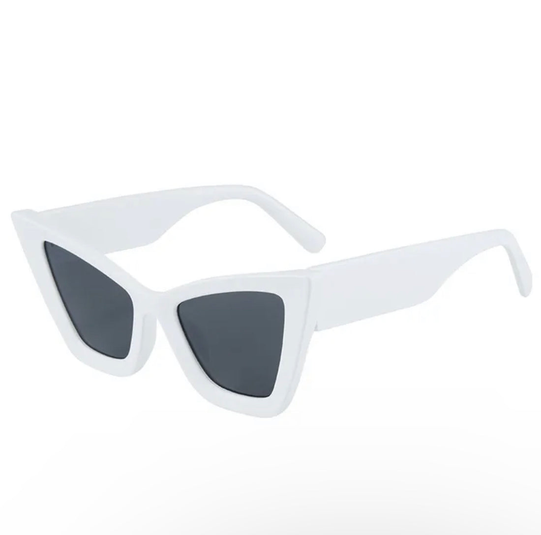 Roxy’s Milk White Tortoise Retro Slim Cat Eye Sunglasses